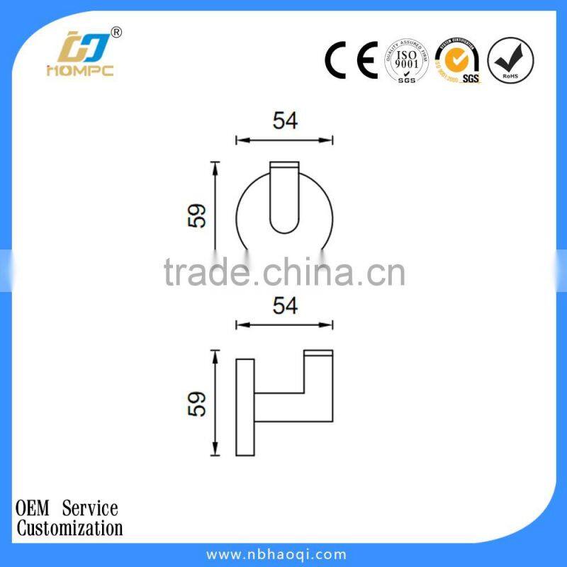 Stainless steel cloth hook robe hook