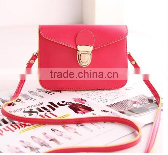 Colorful leather shoulder phone bag for women