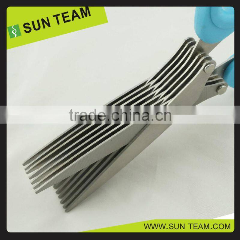 SK077 7" Professional 7 blades stainless steel herb scissors