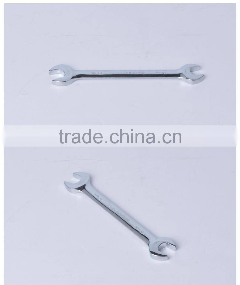 metric double open end wrench,mirror surface CR-V double end wrench,anti-rust open end wrench