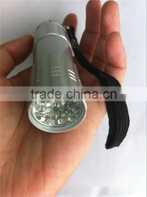 Hot Mini aluminum 9 LED Flashlight torch