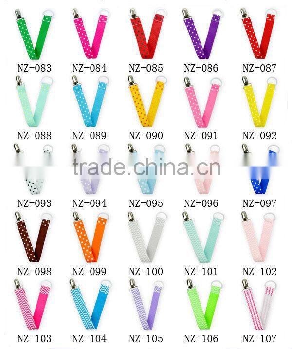 Wholesale Baby Pacifier Clips Customize Ribbon Chain Baby Pacifier Clip Holder
