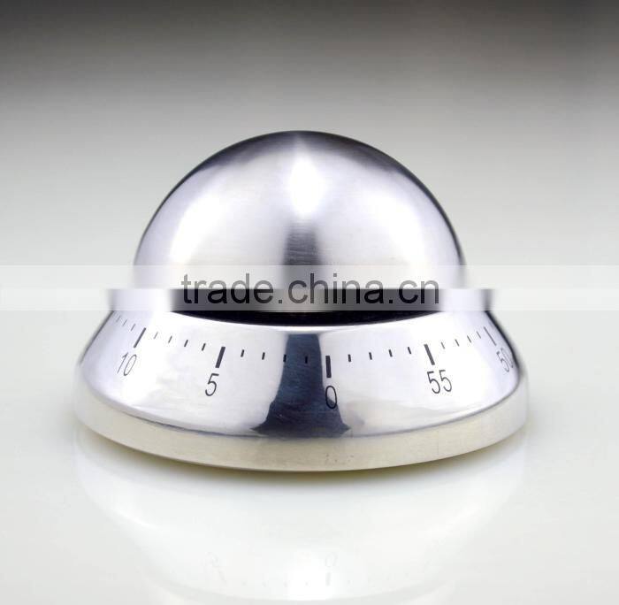 Stainless Steel Silver Spaceship Shape Kitchen Timer