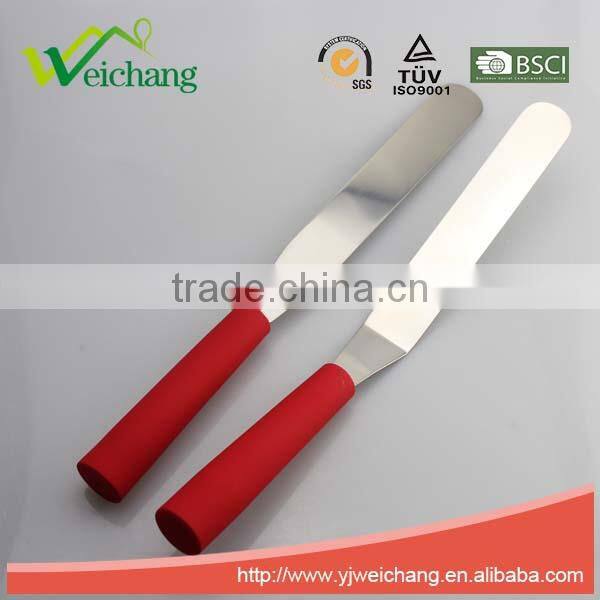 WCJ172 Professional Cake Decorating Tools - 8" Stainless Steel Cake Spatula PP with TPR coating handle 2CR13 blade