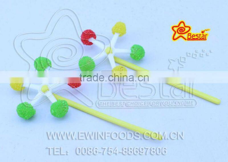 Jelly Gummy Lollipop Windmill Shape Soft Candy