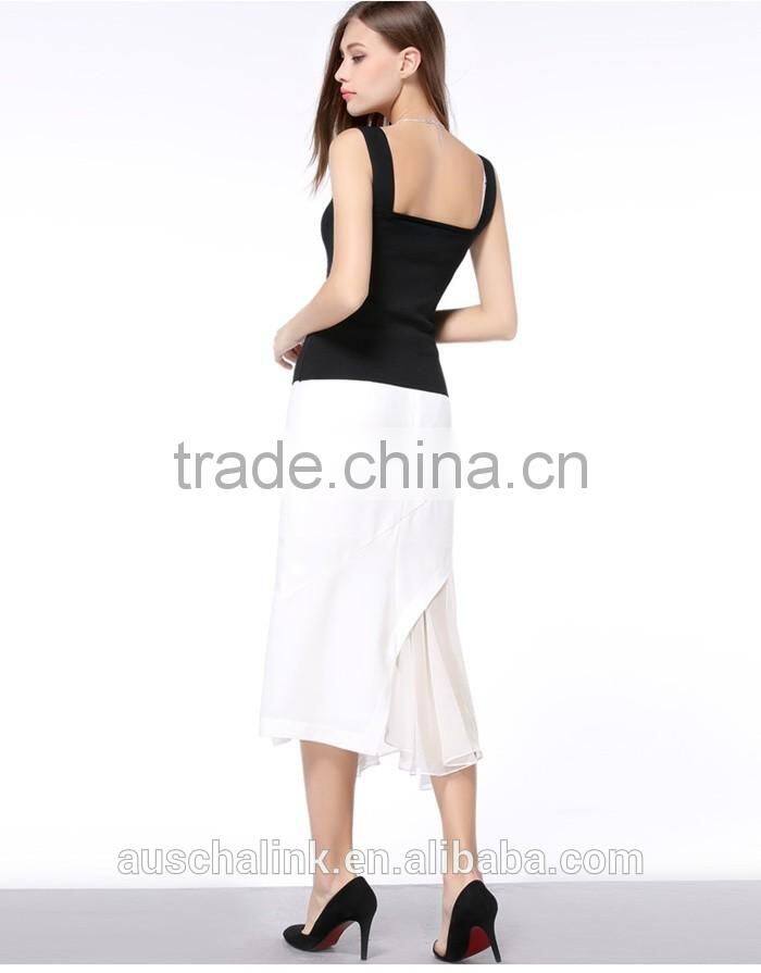 beautiful design asymmetrical office wear long skirts for women