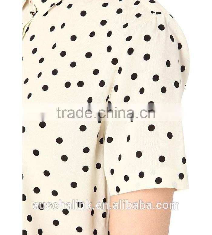 2016 new design ladies woven cheap shirt made in china