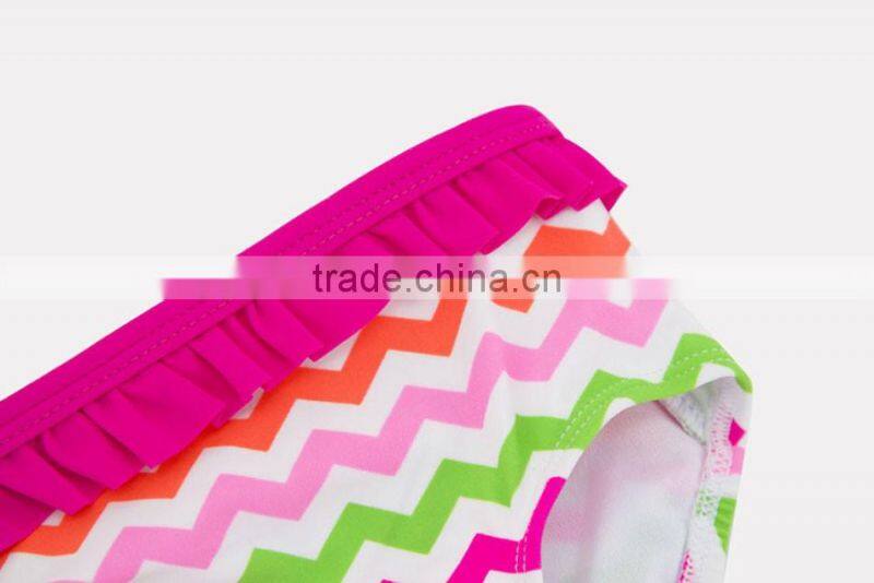 Beautiful Flower Printed Children Swimwear Shoret Sleeve 2pcs/lot Beachwear