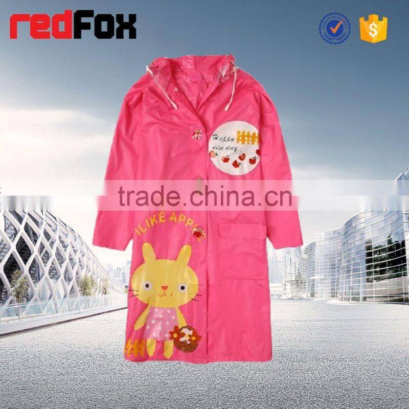 hot sale PVC red rain jacket for children and kids