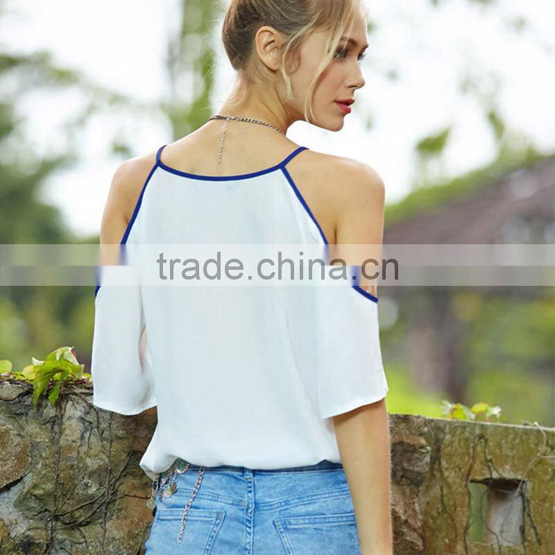 Maxnegio ladies chiffon tops many new model neck blouses off shoulder top women