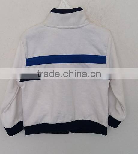 baby boys stripes and embroidered navy or white 60% cotton and 40% polyester coat for Autumn