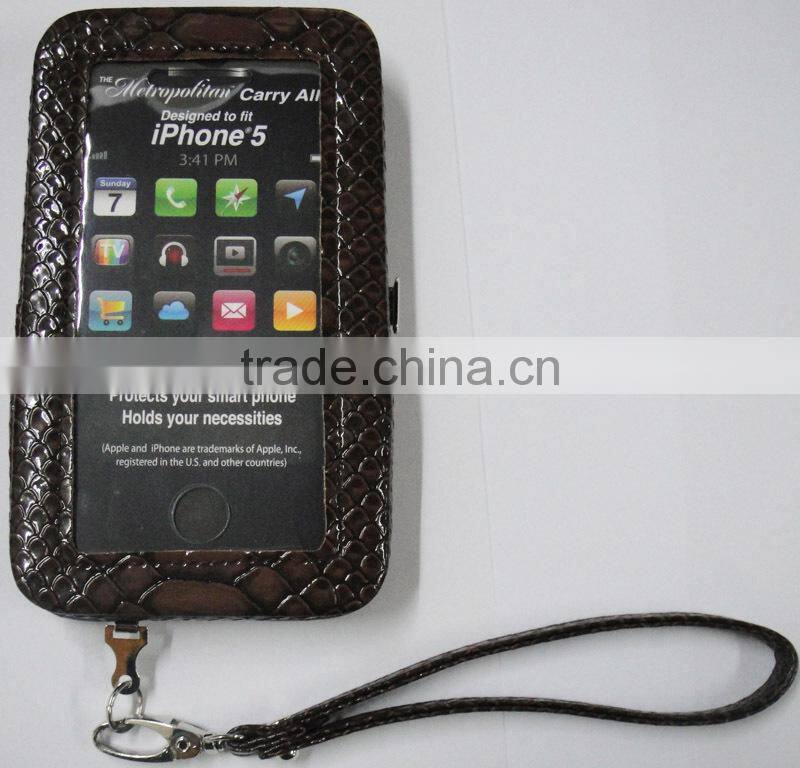 Popular snake pu leather phone bag