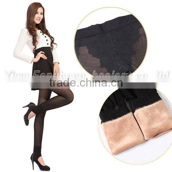 double-layer visible trample feet warm leggings