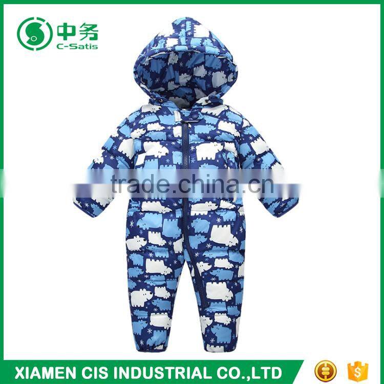 Custom Design Children Boutique Clothing Long Sleeve Baby Winter Print Romper