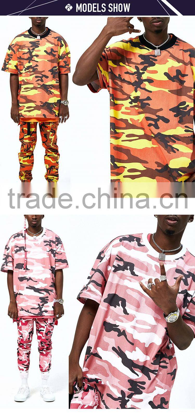 Wholesale oversized short sleeves mens colored sweatshirt tee custom camo military tshirt cool cotton t shirts