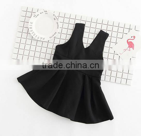 Soft Fashion Baby Cotton Frocks Designs Baby Stripe Sleeveless Dress With Two Pockets Girls Party Wear Dresses