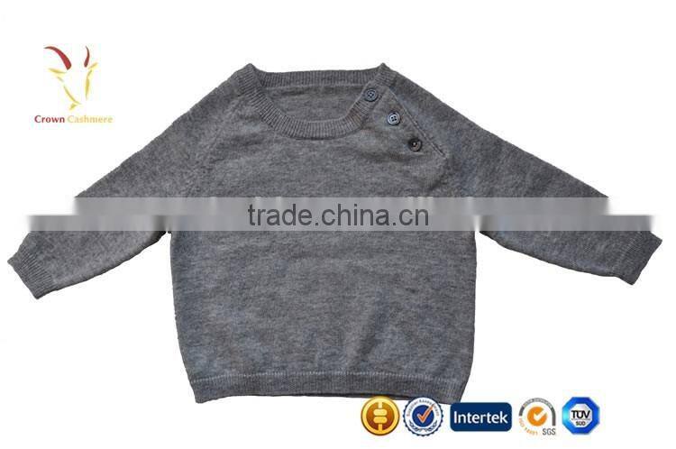 Shoulder Buttons Spring&Autumn Long Sleeve Kids Wool Cashmere Sweater