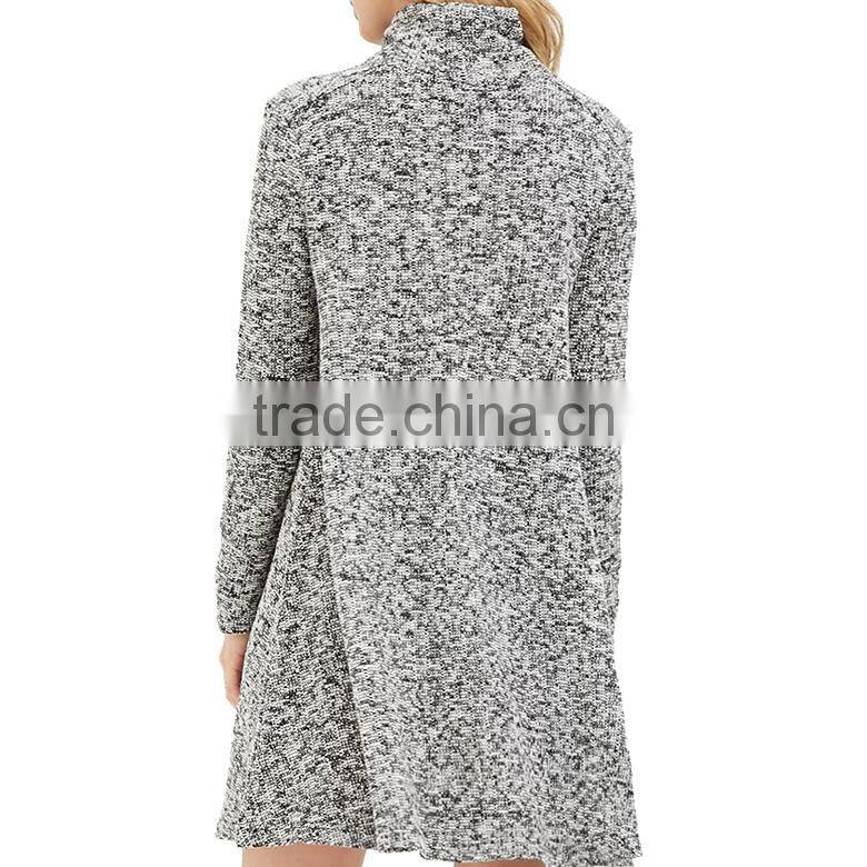 trendy marled blend knit turtle neck long sleeves comfortable custom knit dress