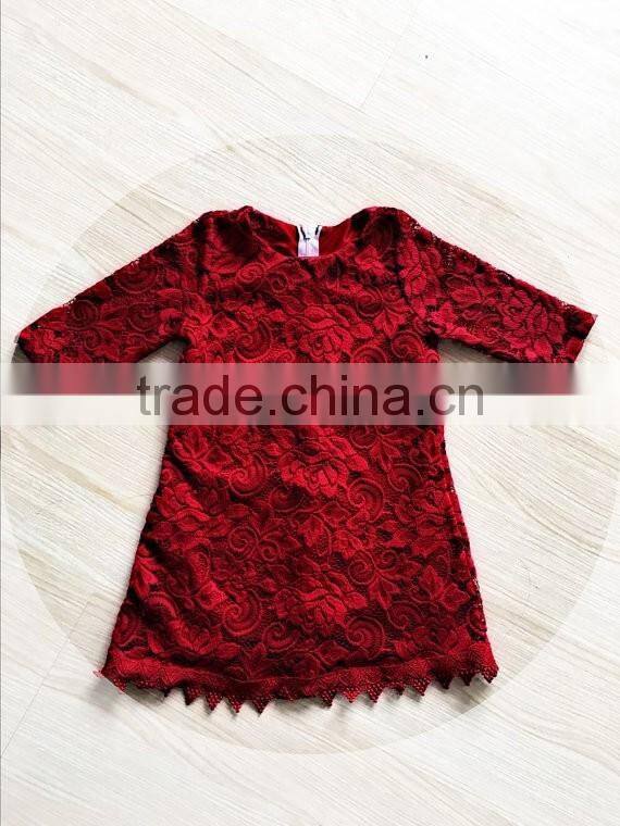 Lace Red Dress Matching Outfits Mother Daughter Party Dress
