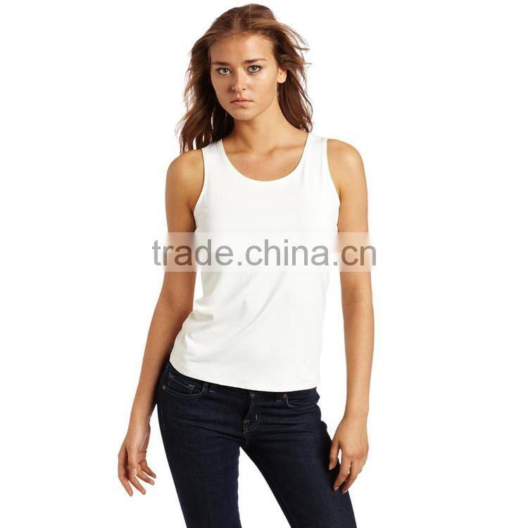 Women Fashion Style Hot Sale Cheap Price Blank Cotton Wholesale Stringer Lady Top