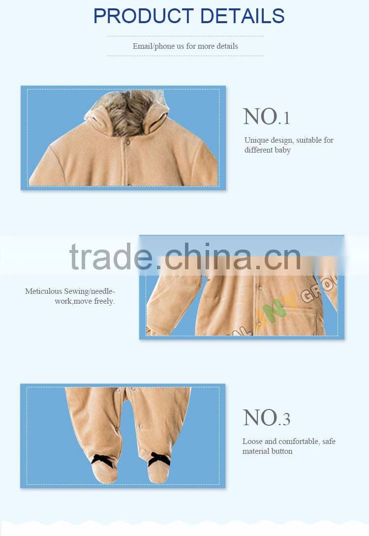 80/20% cotton/polyester winter brown baby overall