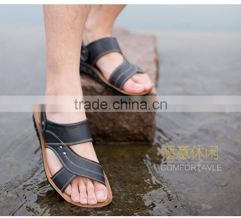 Male Sandals Men Genuine Leather Shoes Open Toe Sandals Slippers fashion Casual Shoes