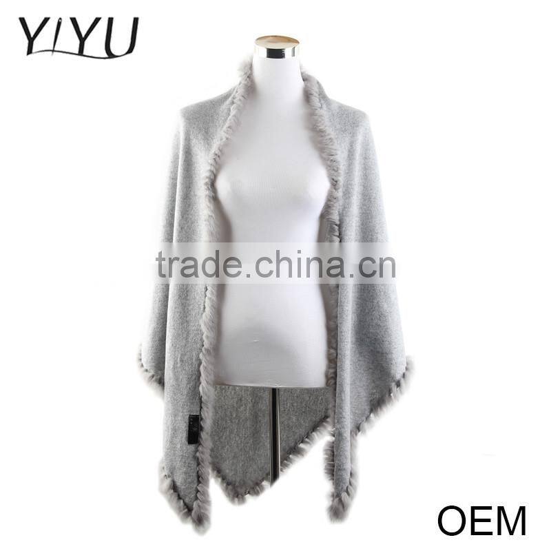 High quality Fashion design women cashmere knit scarf Shawl ponchos sweater