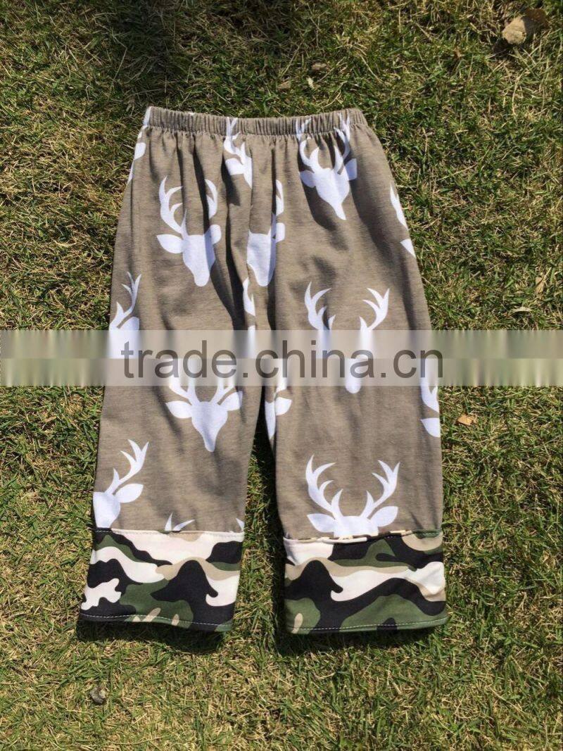 Wholesale girls ruffle pants for childrens cotton leggings with deer cotton pants.