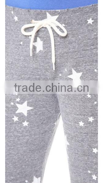 Custom women sweat pants star printing soft pants wholesale fitness clothing
