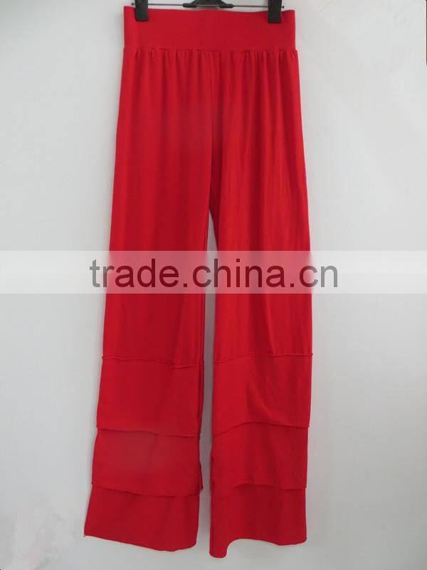 2015 women comfortable brown ruffle pants fashion lady yoga pants YW-121