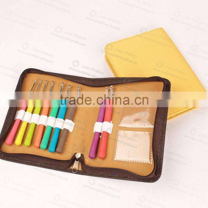 Soft TPR Handle Aluminium Head Crochet Hook Needles Knitting Needle Crochet Hook Set