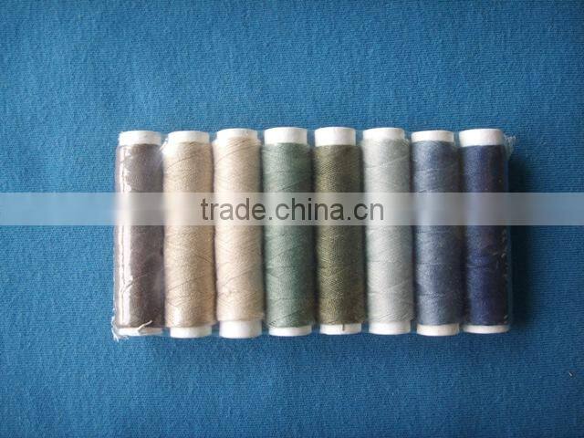 Mini spun polyester sewing thread small packing different colors