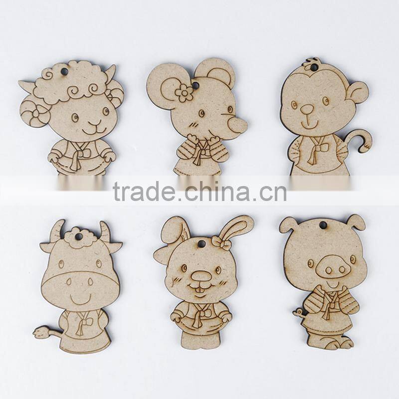 Cartoon MDF Hanging Decorations Custom Children DIY Scrawl Learning Wood Craft