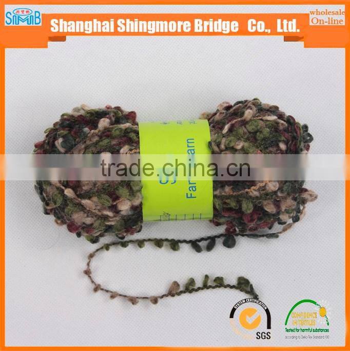 alibaba chiina fancy yarn supplier cheap sales high standard 100% polyester boucle yarn with balls for knitting