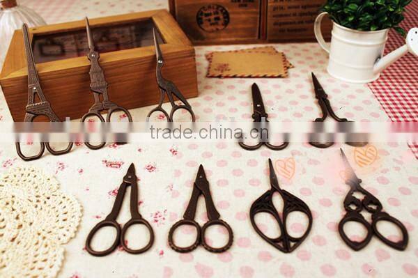 Antique Zakka Bronze Scissor Vintage Eiffel Design Scissor Lace Scissor