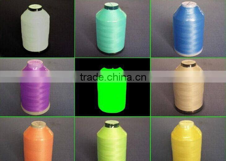 150D/2 high quality glow in the dark luminous sewing yarn embroidery thread for embroidering label