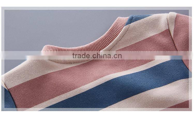 High quality long sleeve stripe cotton fleece baby romper
