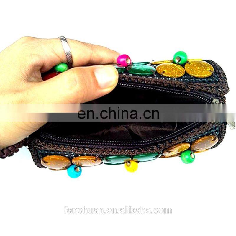 Flower Design Girls Smart Round Coconut Shoulder Bag
