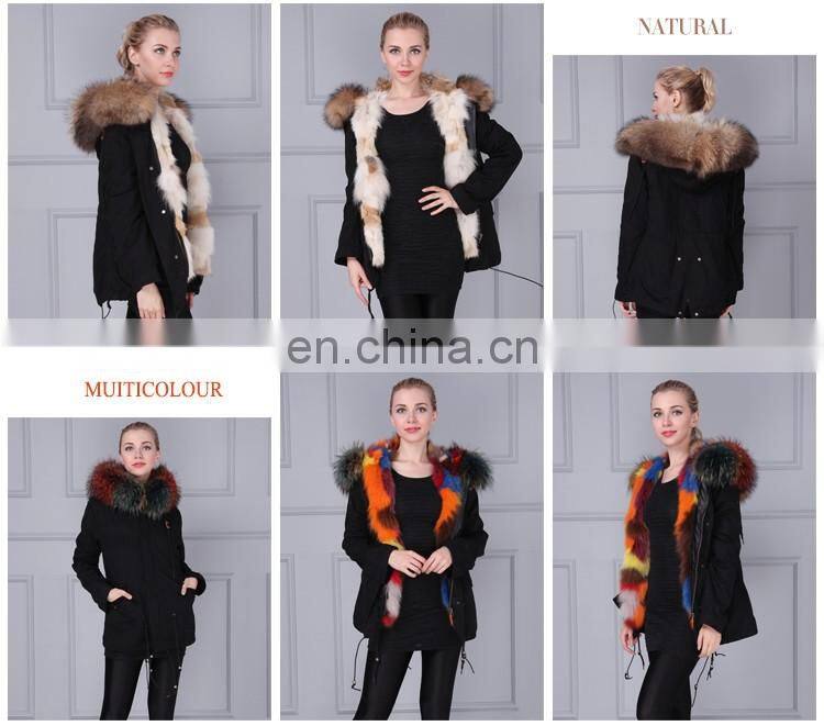 Men and Women short black rabbit fur coat with real lined