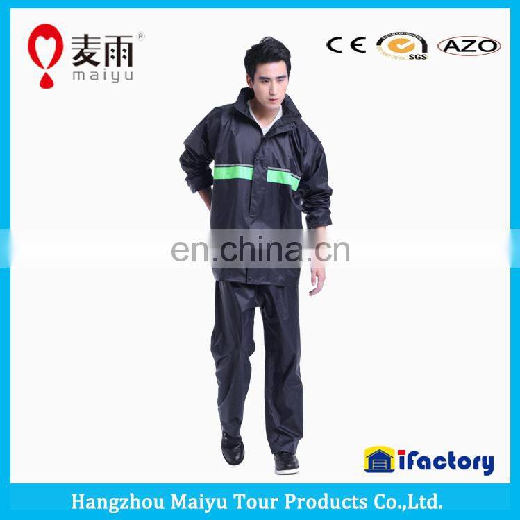maiyu hood rainsuit with reflective tape, waterproof suit for women