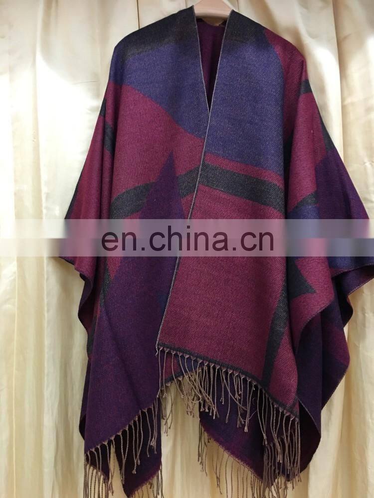 chinese wholesale suppliers ladies cashmere wraps fringe blanket geometry pattern kashmir winter shawls
