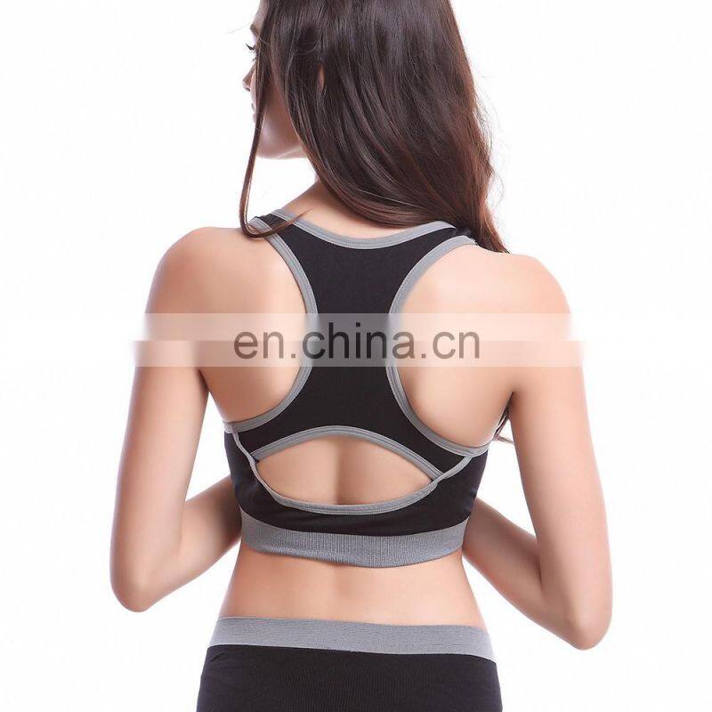Yihao fashion Women Fitness Stretch Workout Tank Top Yoga Bra Racerback Padded Sports Bra