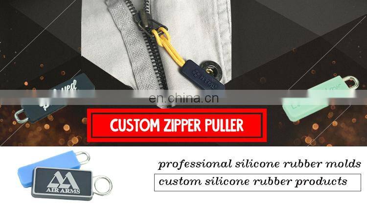 custom rubber zipper tags decorative runner zipper pulls