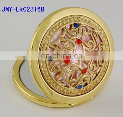 3D decoration gold metal compact mirro
