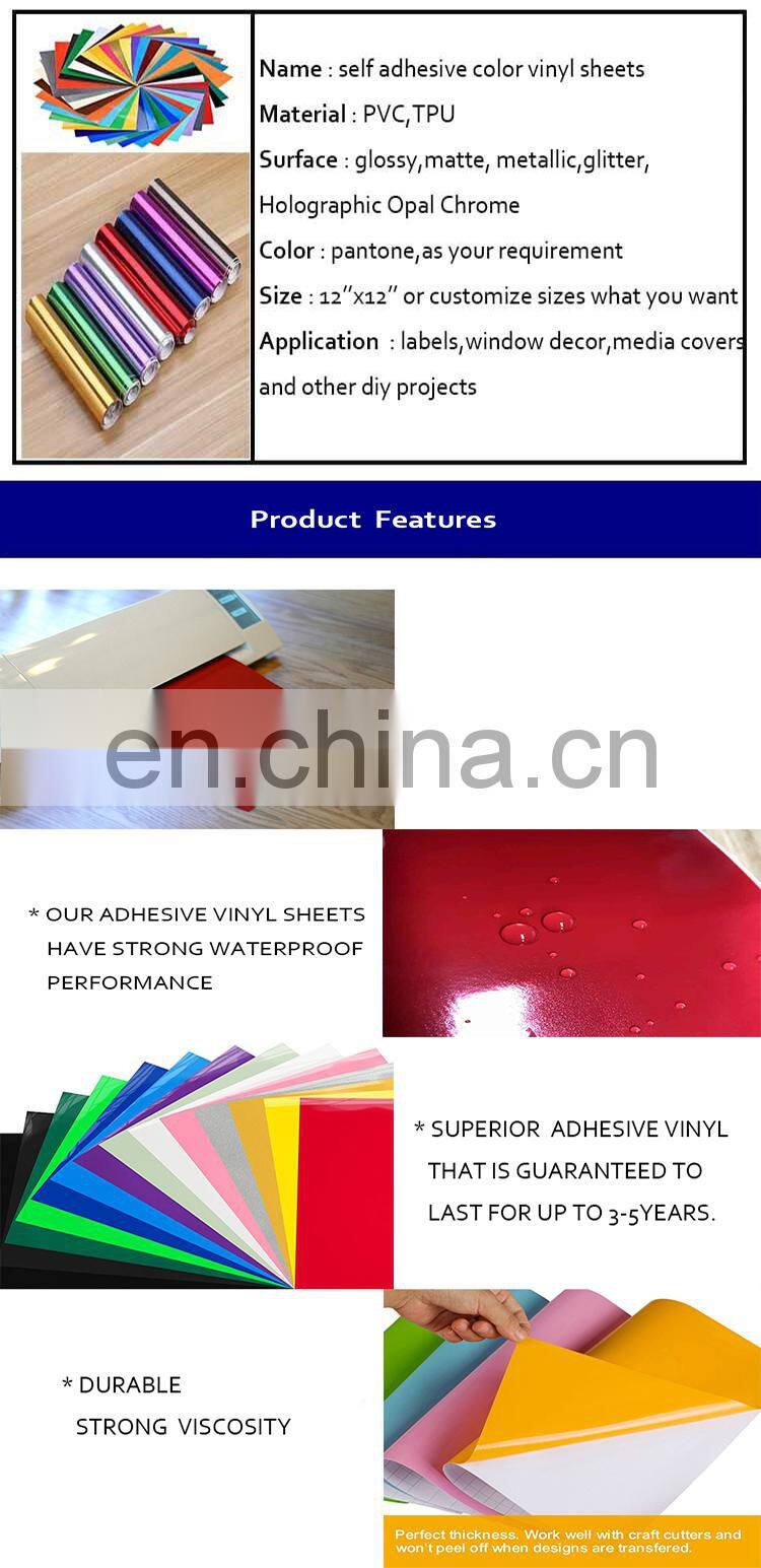 Glossy Self Adhesive Vinyl Pvc Sheets (12" x 12", 36 Assortment)