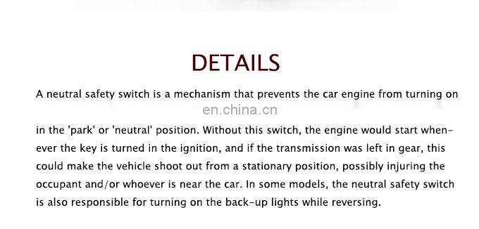 84540-60050 Neutral Start Switch Assembly for Toyota Transmission Range Sensor Neutral Safety Switch