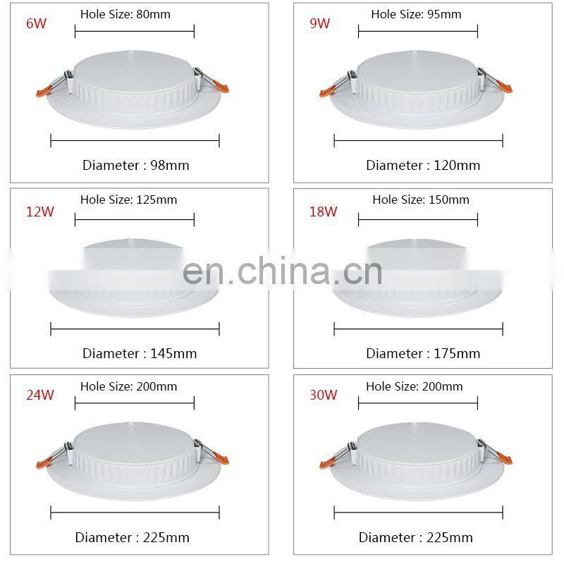 Anern Best 230mm 36w led recessed ceiling light IP44