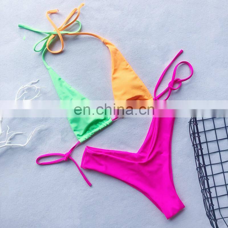 Women Bikini 2019 Sexy Thong Swimsuit Female Micro Bathing Suit High Cut Swimwear Women Triangle Summer Beach Wear Biquini New