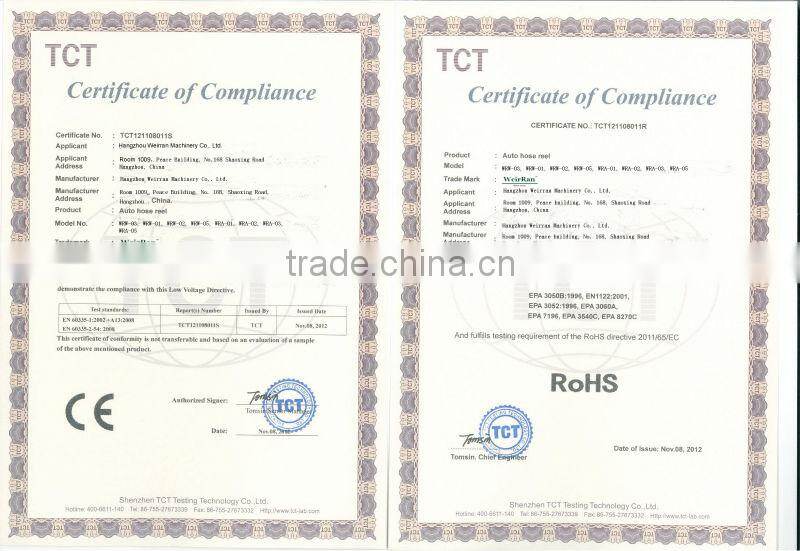 (73564) retractable automatic garden plastic case hand crank hose reel