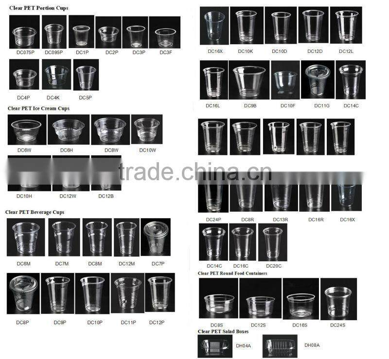 Hot-sale clear disposable plastic cup,fruit/food container excellent price and best quality